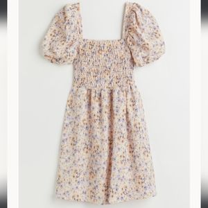 Short Smocked Puff Sleeve Dress From H&M